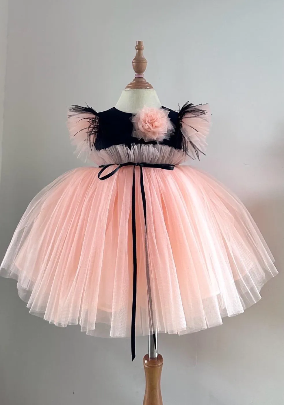 Handmade Peach Tulle Flower Girl Dress