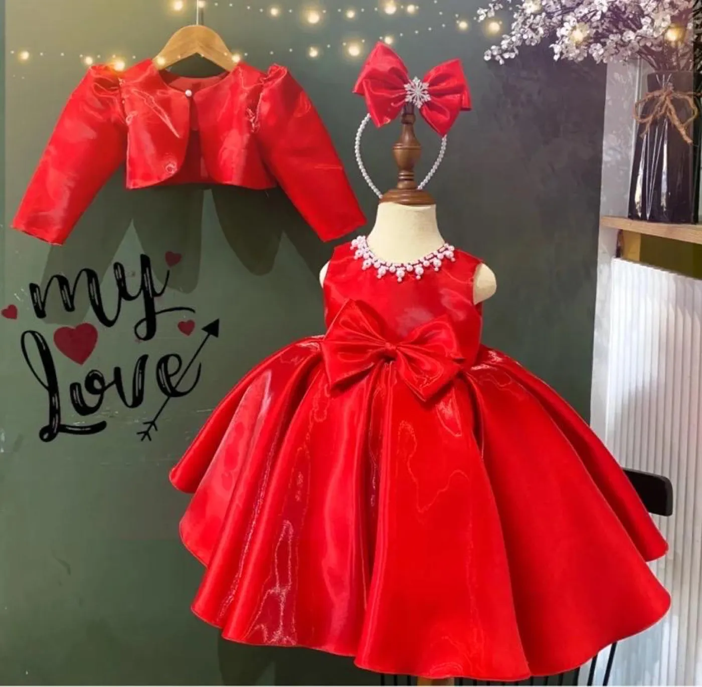 Red Party Dress Toddler Christmas Dress