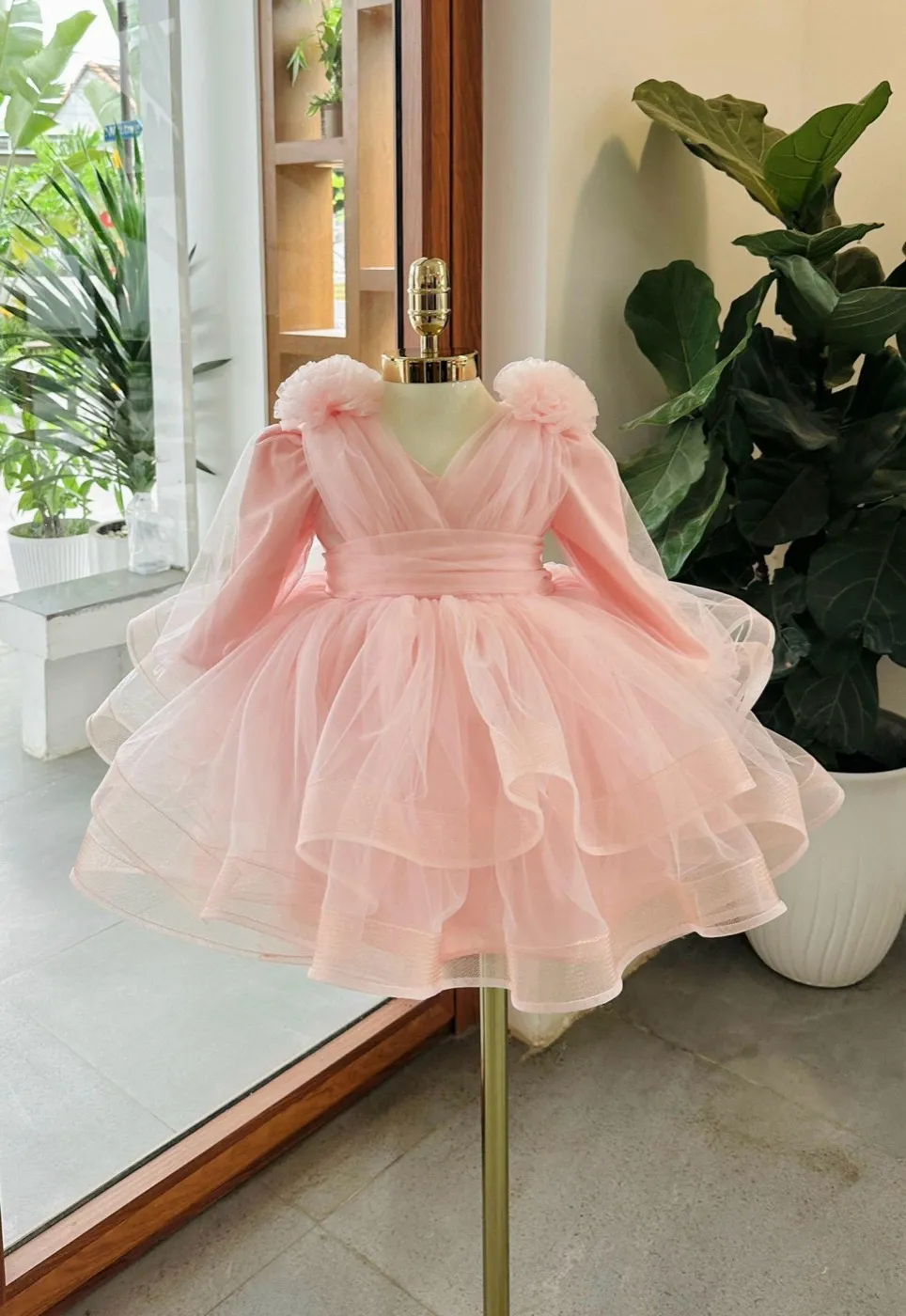 Sequin Lace Bodice Green Tulle Dress