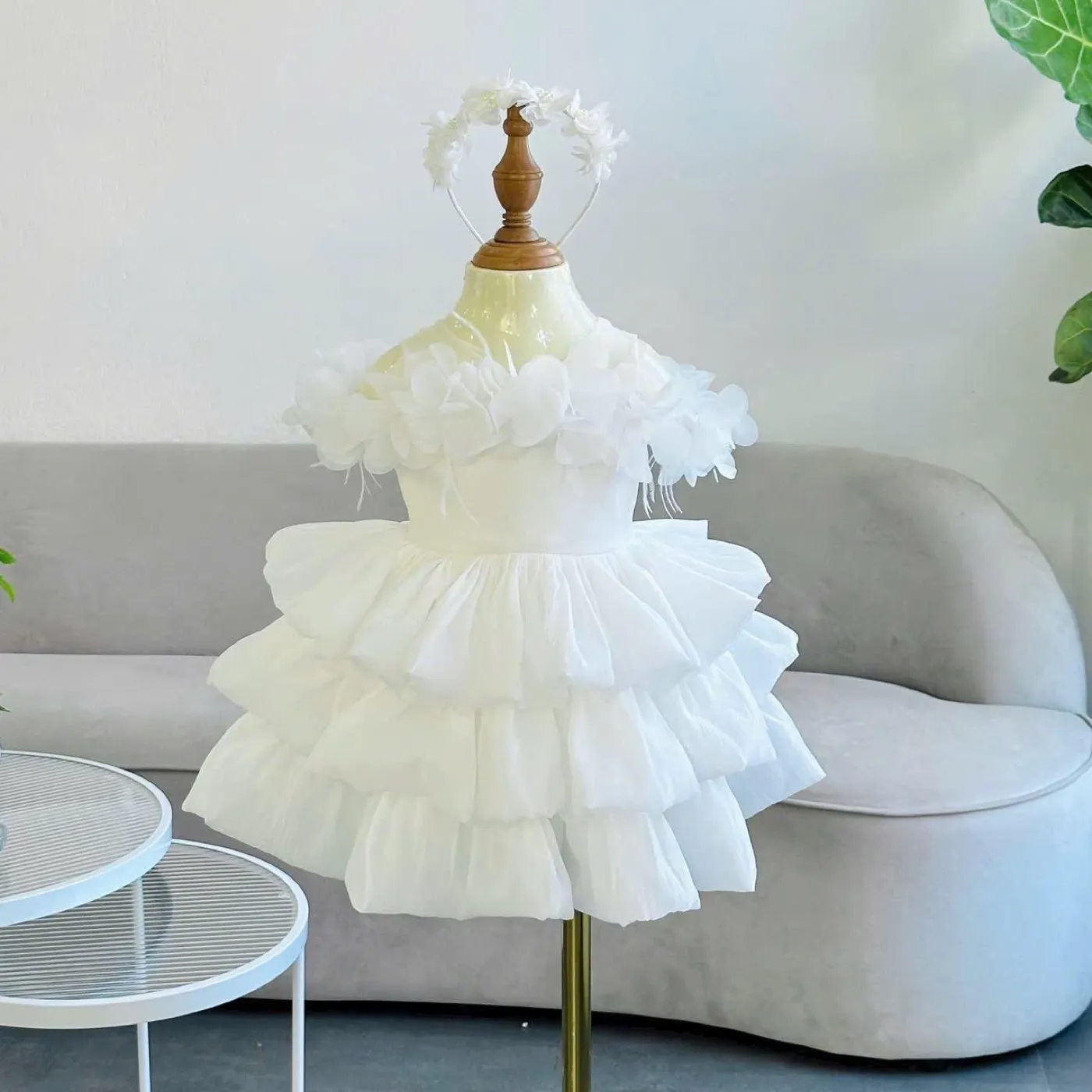 White Summer Princess Dress for Baby Girl